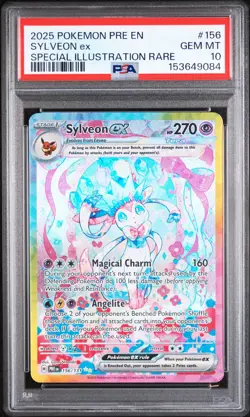 2025 POKEMON PRE EN-PRISMATIC EVOLUTIONS #156 SYLVEON EX PSA 10 - Image 1
