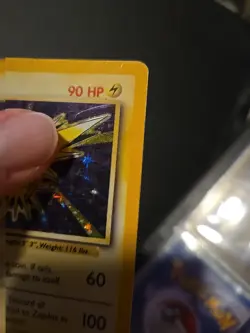 1999 Pokemon TCG Base Set Zapdos Holo Rare Card 16/102 MP Condition - Image 3