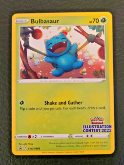 Pokemon TCG Bulbasaur SWSH303 Promo Illustration Contest 2022 English - Image 1