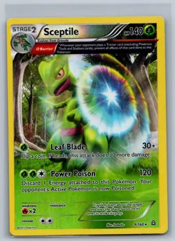 Sceptile 9/160 Rare Primal Clash Pokemon Reverse Holo Heavily Played - Image 1