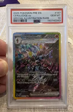 2025 Pokemon Ceruledge ex 147/131 Prismatic Evolutions Holo PSA 10 GEM! 🔥 - Image 1