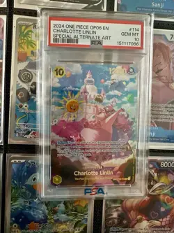 Bandai One Piece OP03-114 Charlotte Linlin SP Special Alt Art Foil PSA 10 - Image 1