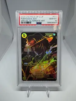 2025 One Piece OP12 Japanese Portgas D Ace Special Alternate Art #011 PSA 10 GEM - Image 1