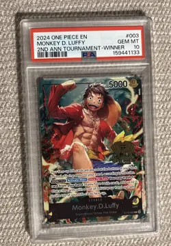 One Piece Monkey.D.Luffy 2nd Anniversary Tournament Winner ST13-003 PSA 10 - Image 1