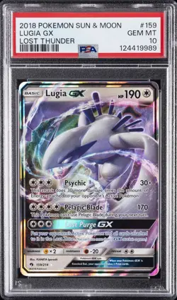 2018 POKEMON SUN & MOON LOST THUNDER #159 LUGIA GX PSA 10 - Image 1