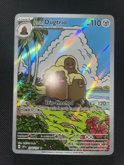 Pokemon TCG Alolan Dugtrio Illustration Card Surging Sparks 208/191 NM - Image 1