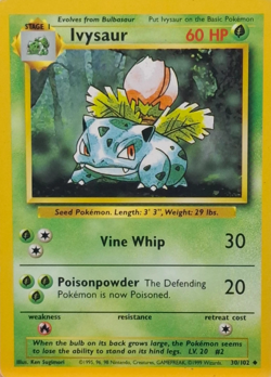 1999 Pokemon TCG - Ivysaur - Base Set - Uncommon Card - 30/102 - Image 1
