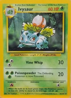 1999 Pokemon TCG - Ivysaur - Base Set - Uncommon Card - 30/102 - Image 4