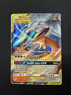 Pokemon Sun and Moon Unbroken Bonds Reshiram Charizard GX Card #20/214 - Image 1