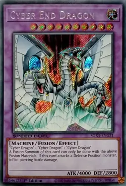 SGX1-ENG21 CYBER END DRAGON SECRET RARE 1ST EDITION YuGiOh CARD - Image 1