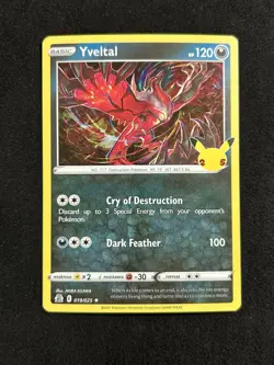 Yveltal 019/025 Holo Rare Celebrations Pokemon Card - Image 1