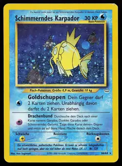 Shining Magikarp 66/64 Holo GERMAN Neo Revelation Pokemon Card - Image 1