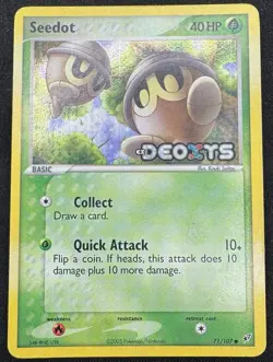 Seedot Stamped Reverse Holo 71/107 Deoxys EX Pokemon Card MP - Image 1