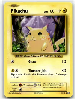 Pikachu 35/108 Common Evolutions Pokemon LP - Image 1