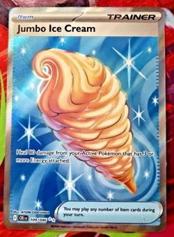 Pokemon TCG Jumbo Ice Cream 109/086 Me04: Chaos Rising Holo NM Trainer Full Art - Image 1