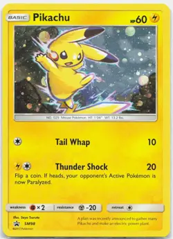 Pikachu - SM98 Black Star Promo Holo Pokemon - NM/LP - Image 1