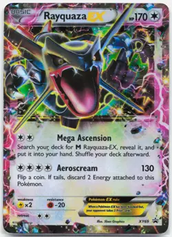 Rayquaza EX - XY69 Black Star Shiny Promo Pokemon - DMG - Image 1