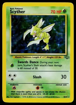 Pokemon Card - Scyther Jungle 10/64 Unlimited Holo Rare - Image 1