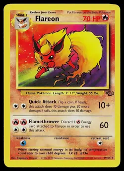 Pokemon Card - Flareon Jungle 19/64 Unlimited Rare - Image 1