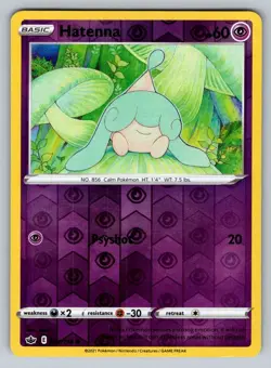 2021 Pokemon SWSH Chilling Reign TCG Reverse Holo Hatenna 71/198 NM - Image 1
