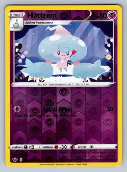 2021 Pokemon TCG Sword & Shield Chilling Reign Hattrem Reverse Holo 72/198 - Image 1