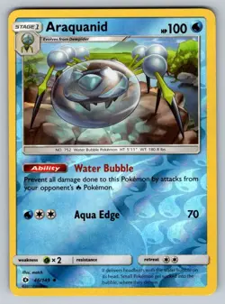 2017 Pokemon Sun & Moon Base Set TCG Araquanid Reverse Holo 46/149 NM - Image 1