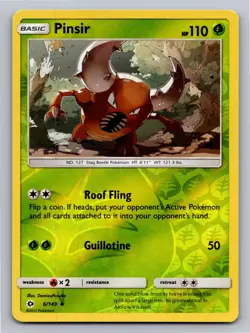 Pinsir 6/149 Uncommon SM Base Set Pokemon Reverse Holo Near Mint - Image 1