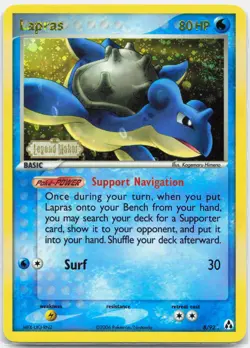 Lapras - 8/92 Legend Maker Reverse Holo Rare SWIRL Pokemon - NM/LP - Image 1