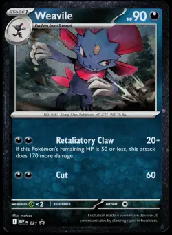 Weavile (Cosmos Holo) 021 ME: Mega Evolution Promo - Pokemon NM/M (Holo Rare) - Image 1