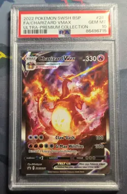 2022 POKEMON SWSH BLACK STAR PROMO #261 FULL ART/CHARIZARD VMAX PSA 10 - Image 1