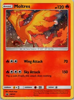 Moltres SM143 Promo SM Black Star Promos Pokemon MP - Image 1