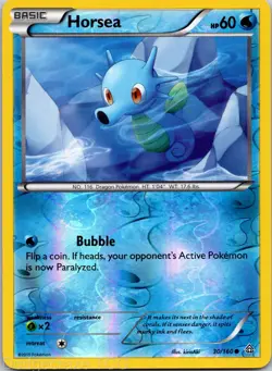 Horsea 30/160 Common Primal Clash Pokemon Reverse Holo NM - Image 1