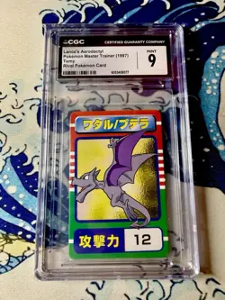1997 Tomy Master Trainer Rival Pokemon Lance’s Aerodactyl #12 CGC 9 TOP POP 1 ✨ - Image 1