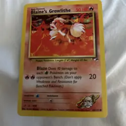 Pokemon TCG Blaine's Growlithe Gym Heroes 62/132 Regular 1st Edition Common - Image 1
