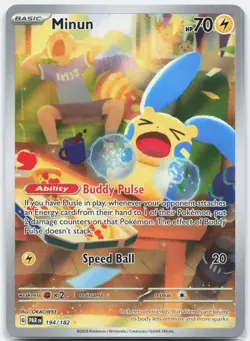 Minun - 194/182 Paradox Rift Illustration Rare Pokemon - NM - Image 1