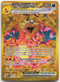 Charizard ex - 228/197 Obsidian Flames Gold Pokemon - LP - Image 1