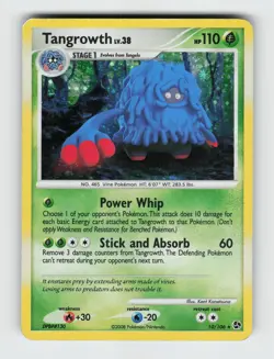 Tangrowth 10/106 Holo Rare Great Encounters Pokemon 2008 Moderately Played - Image 1