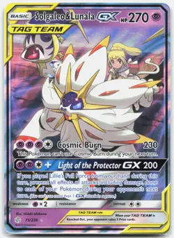 Solgaleo & Lunala GX - 75/236 Cosmic Eclipse Ultra Rare Pokemon - NM - Image 1