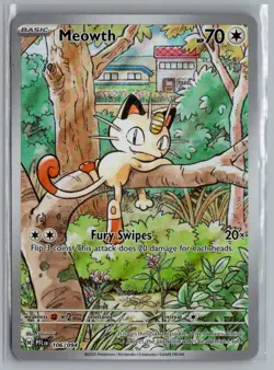 Meowth 106/094 Illustration Rare Phantasmal Flames Pokemon Holo Near Mint - Image 1