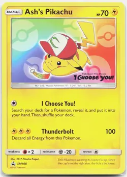Ash's Pikachu - SM108 Black Star Promo Pokemon - LP - Image 1