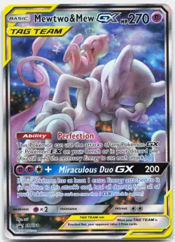 Mewtwo & Mew GX - SM191 Black Star Promo Alternate Art Pokemon - NM - Image 1