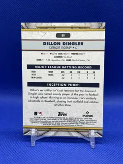 2025 Topps Inception Dillon Dingler RC Green Paralell #60 Detroit Tigers - Image 2