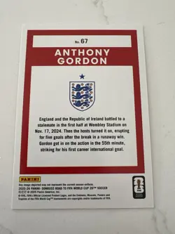 Panini Donruss 2025-26 Road to FIFA World Cup Anthony Gordon ENG Maze /270 #67 - Image 2