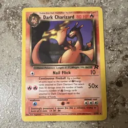 Pokemon TCG Dark Charizard 21/82 Team Rocket 2000 English non Holo Rare 80HP - Image 1