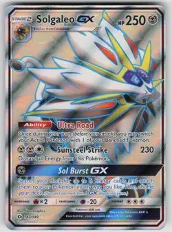 Solgaleo GX (Full Art) 143/149 Holo Ultra Rare SM Base Set Pokemon Holo LP - Image 1