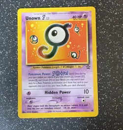 Unown J Promo 38 Black Star Promo Pokemon TCG Card Vintage WOTC Good Condition - Image 1