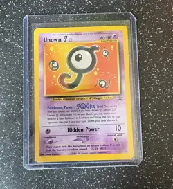 Unown J Promo 38 Black Star Promo Pokemon TCG Card Vintage WOTC Good Condition - Image 3