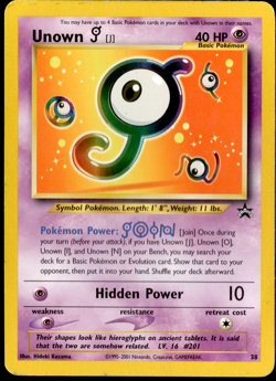 Pokemon TCG Unown J Black Star Promo #38 LP - Image 1