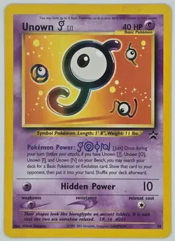 Pokemon TCG | Unown J 38 Black Star Promo | WoTC - Image 1