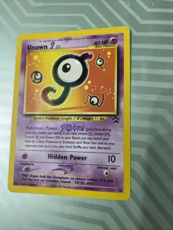 Pokemon TCG English Unown J Black Star Promo 38 Card 2001 - Image 1